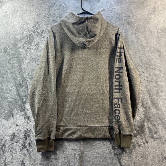 North Face Hoodie Mens Large Sweatshirt Logo Pullover Kangaroo Pockets Khaki - Picture 7 of 13